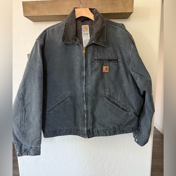 Carhartt|Men's Vintage Dark Gray/Charcoal Detroit  Jacket,blanket lined•••2XL - Picture 1 of 16